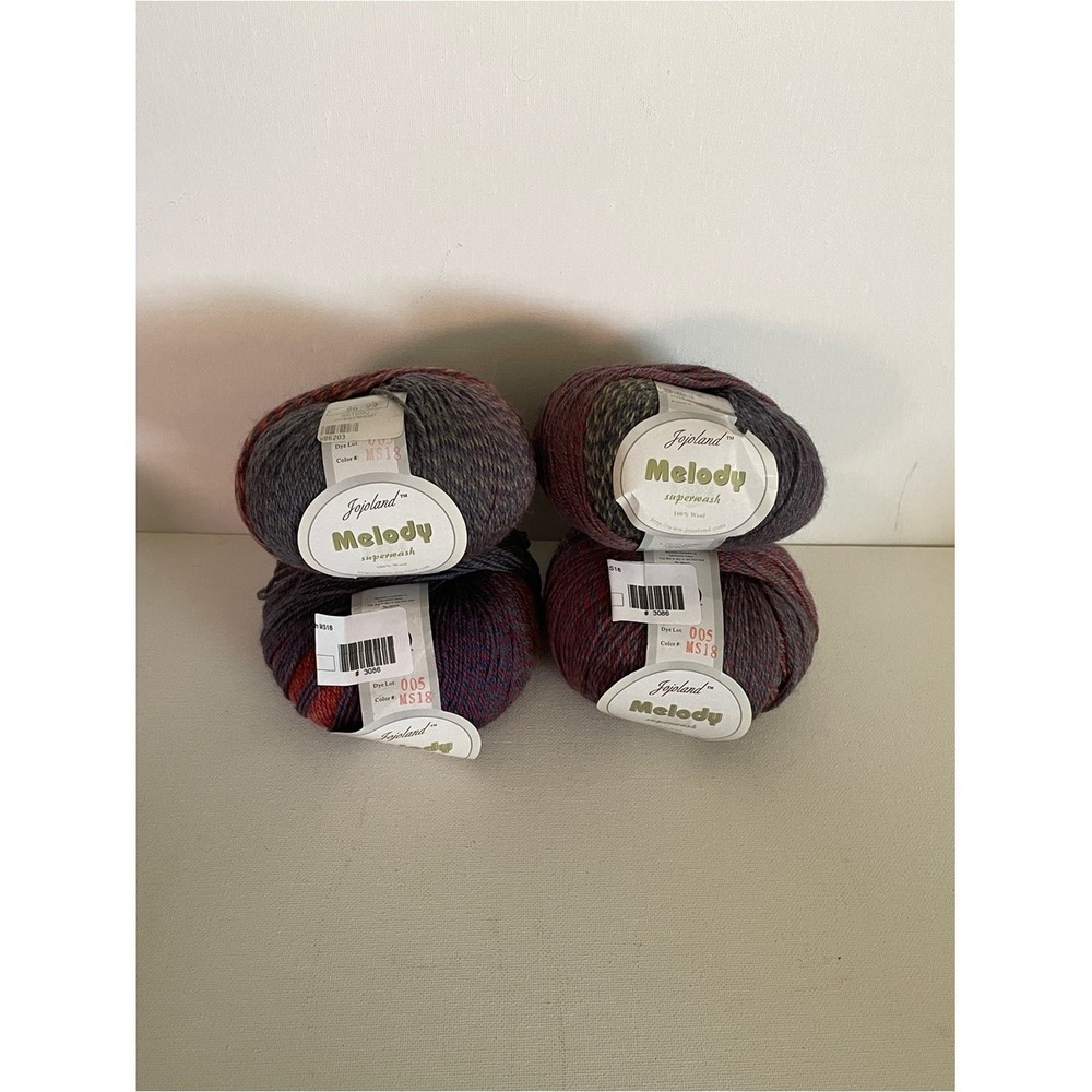 Jojoland Melody Superwash Wool Blend Yarn - Burgundy, Gray, Olive